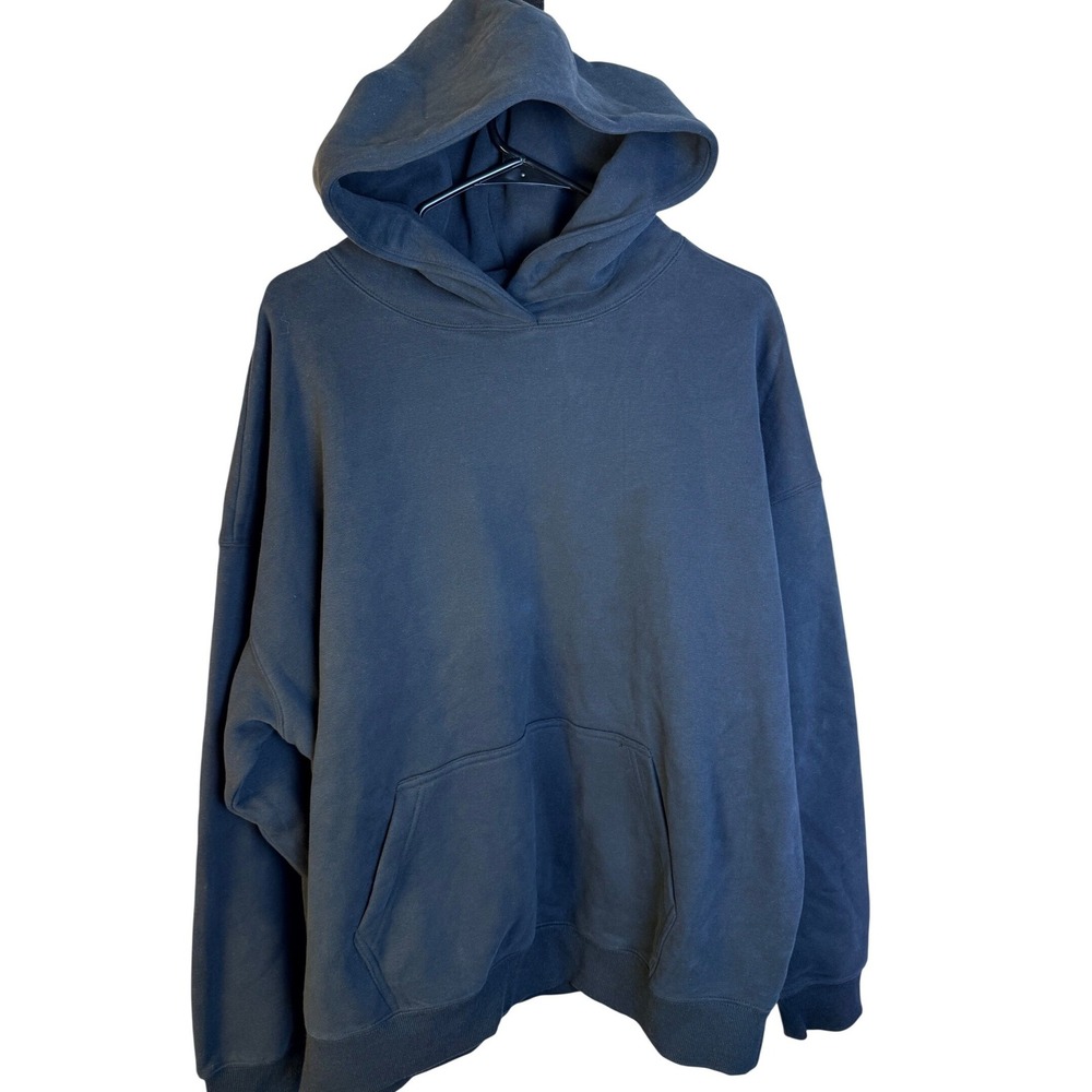 PacSun Womens Oversized Hoodie Black Cotton Blend Fleece Pullover Large NEW
